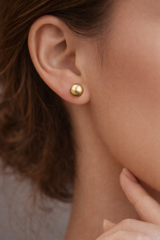 Classic Sphere Gold Stud Earrings