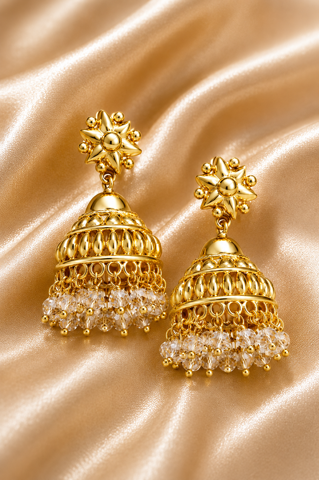 Taraka Crystal Dome Jhumkas