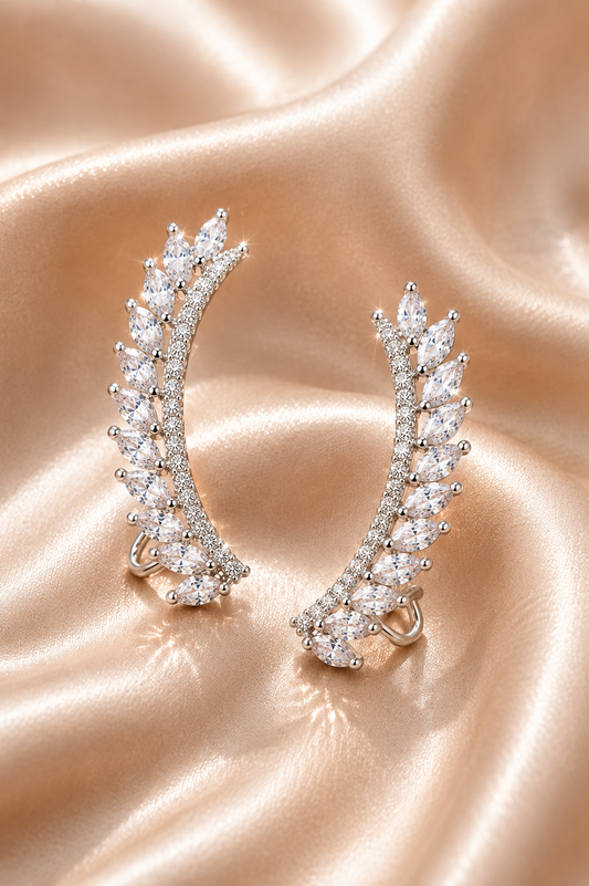 Marquise Crystal Wing Ear Crawlers