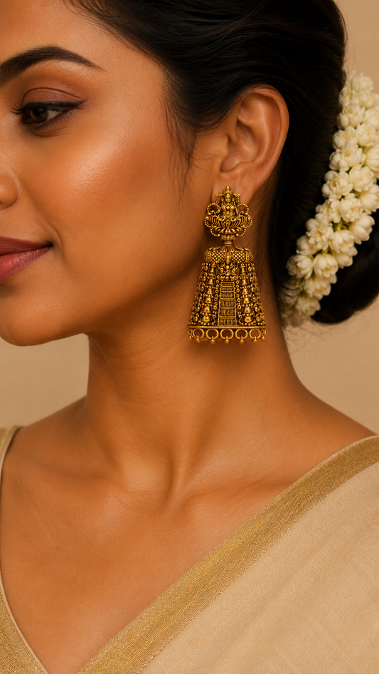 Sri Mahalakshmi Classic Temple Jhumkas