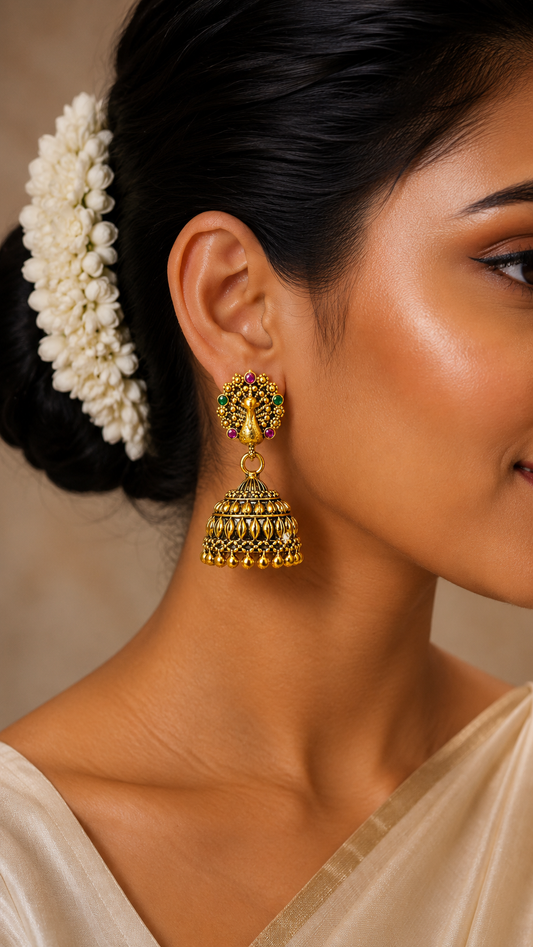 Mayura Emerald Majesty Jhumkas