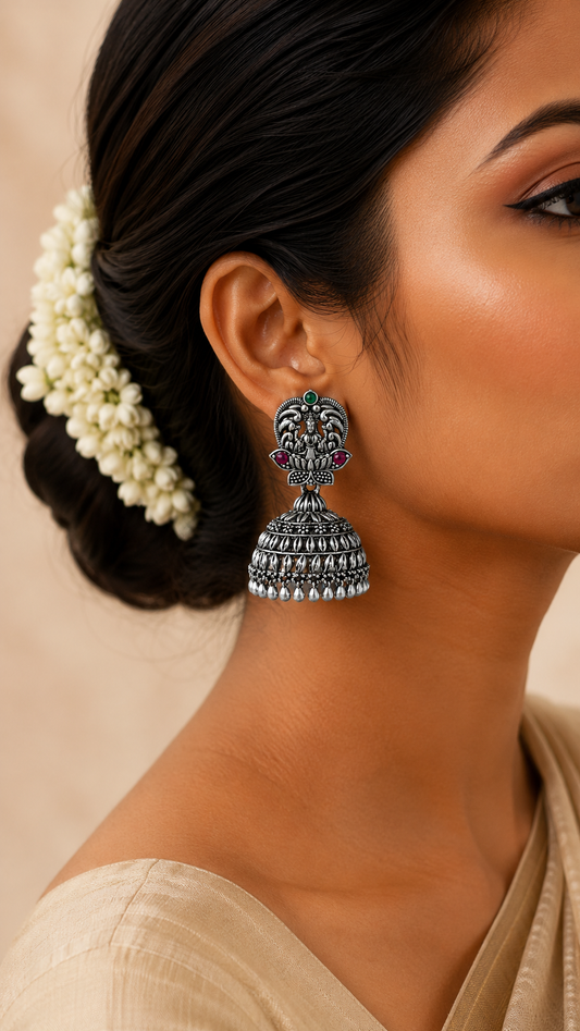 Lakshmi Heritage Oxidised Jhumka