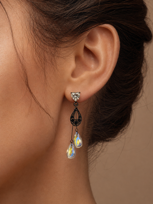Aurora Crystal Teardrop Earrings