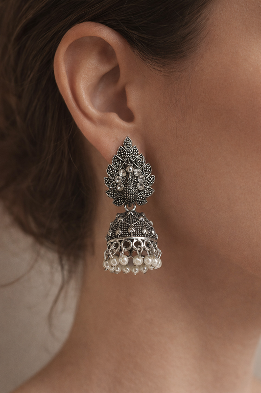 Noor Pearl Dome Jhumka Earrings
