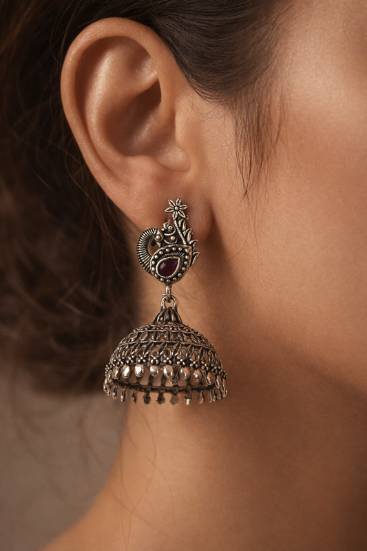 Meher Peacock Jhumka Earrings