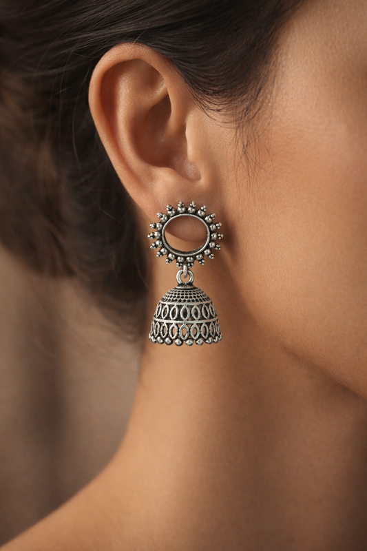 Ziva Sun Halo Jhumka Earrings