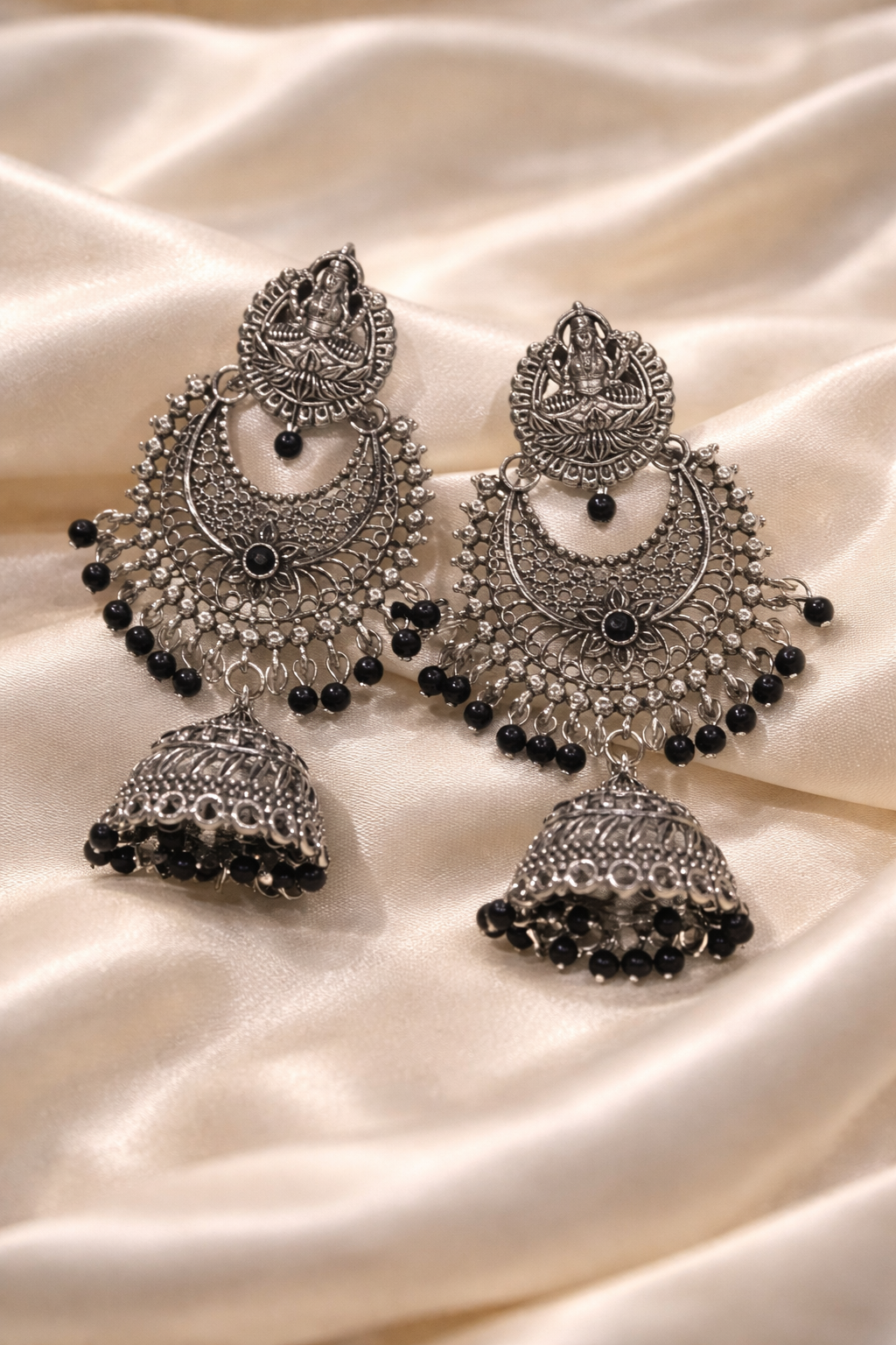 Antique Lakshmi Long Jhumkas