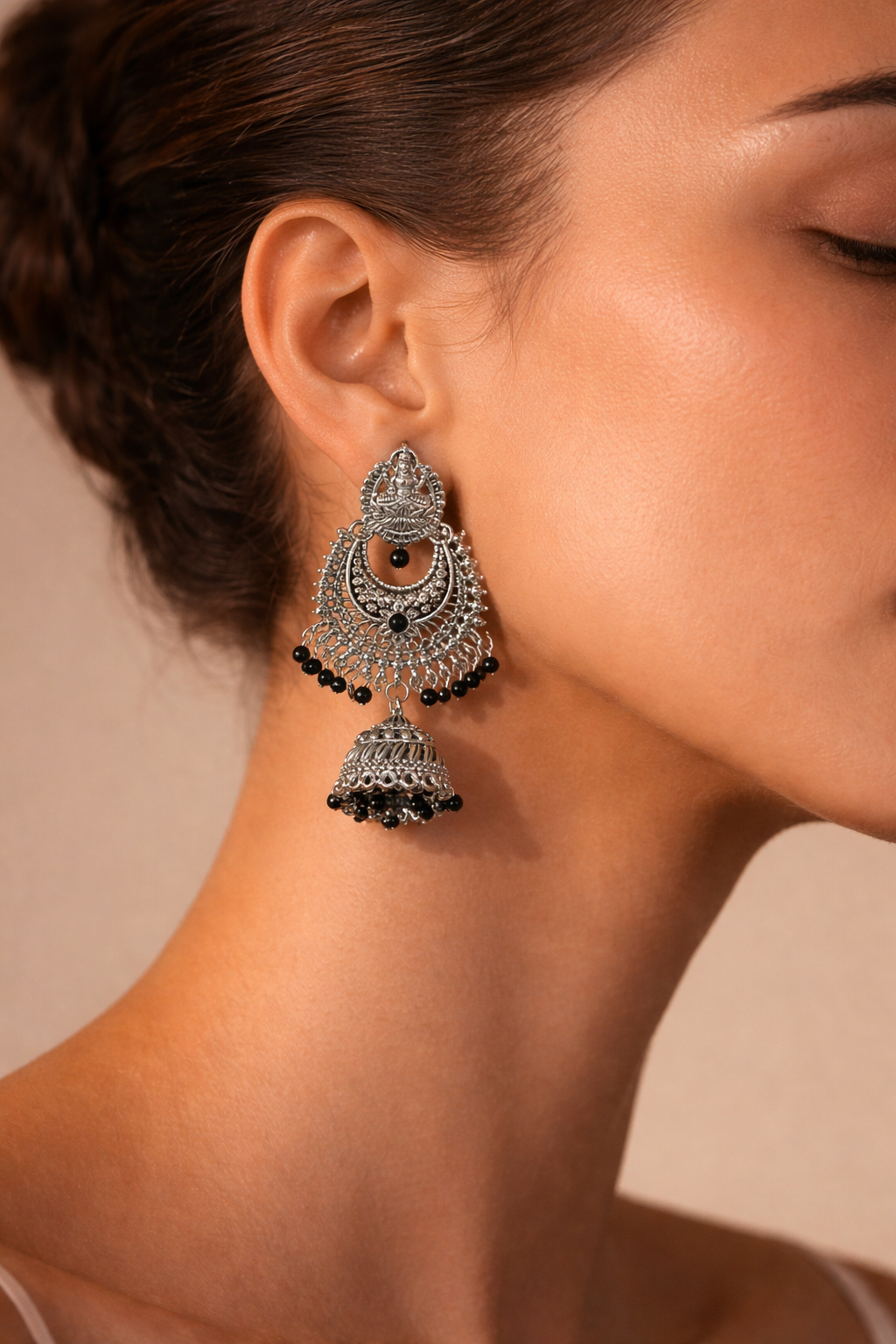 Antique Lakshmi Long Jhumkas