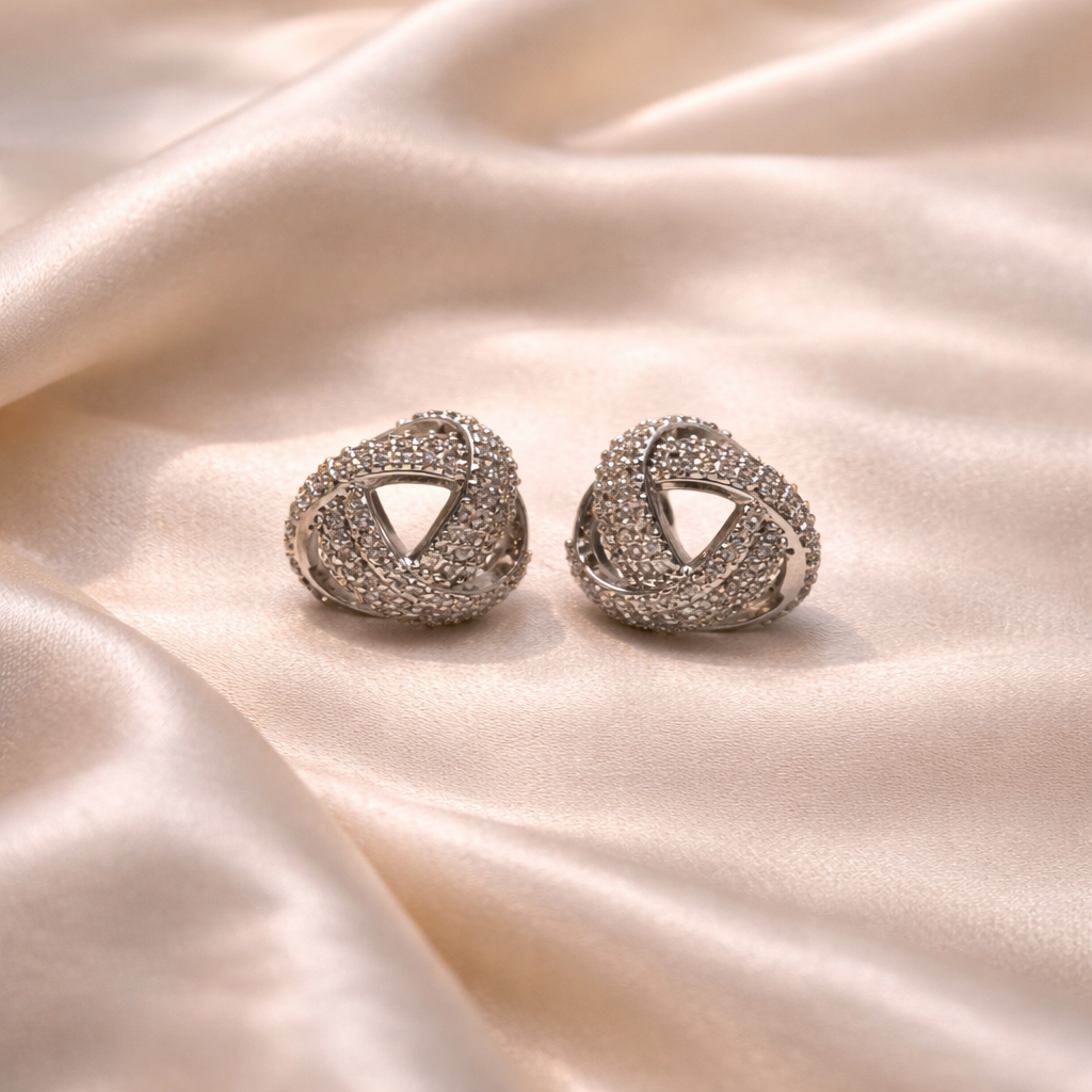 Infinity Knot Crystal Stud