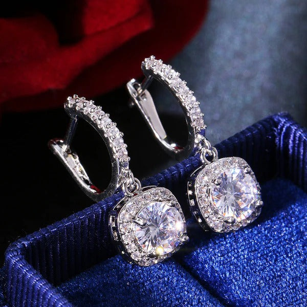 Halo Drop Huggie Earrings