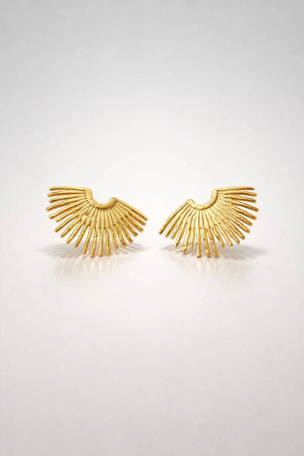 Radiant Wing Gold Stud Earrings
