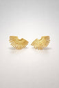 Radiant Wing Gold Stud Earrings