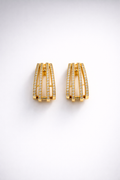 Luxe Line Crystal Hoops