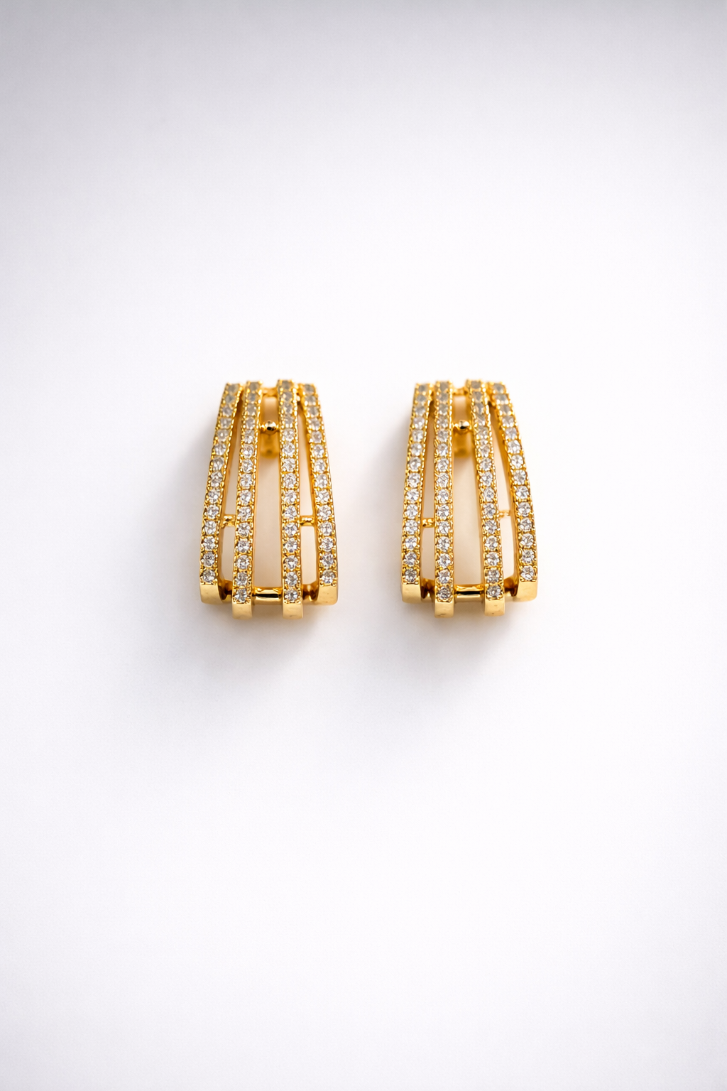 Luxe Line Crystal Hoops