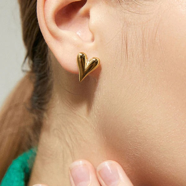 Molten Heart Sculpt Stud Earrings