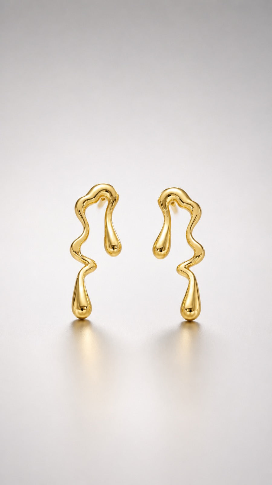Liquid Wave Gold Earrings