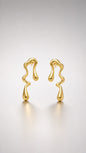 Liquid Wave Gold Earrings