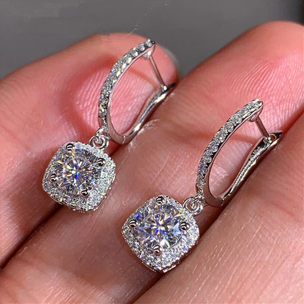 Halo Drop Huggie Earrings