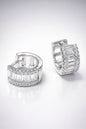 Radiant Baguette Halo Huggie Earrings