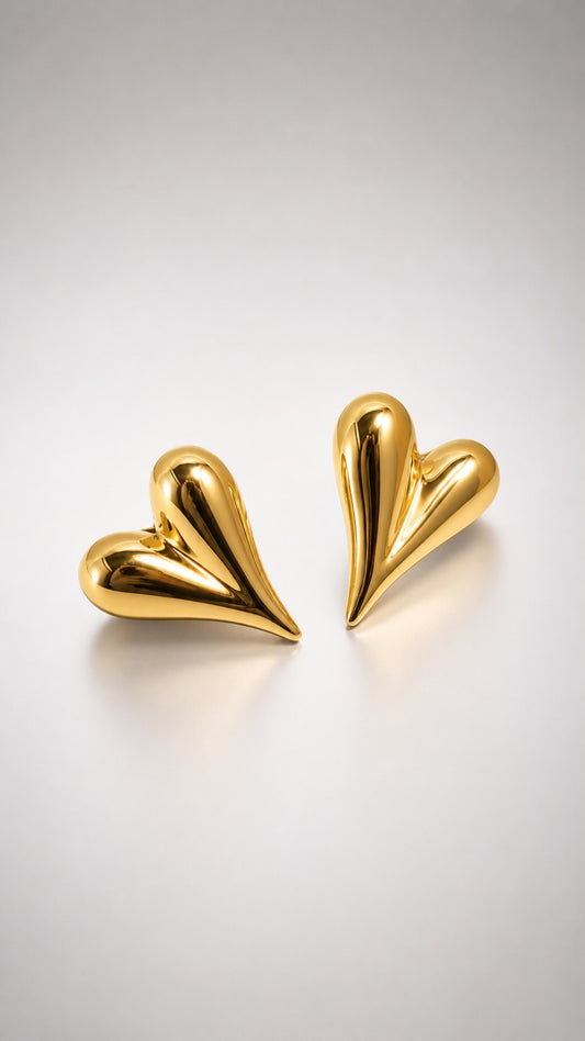 Molten Heart Sculpt Stud Earrings