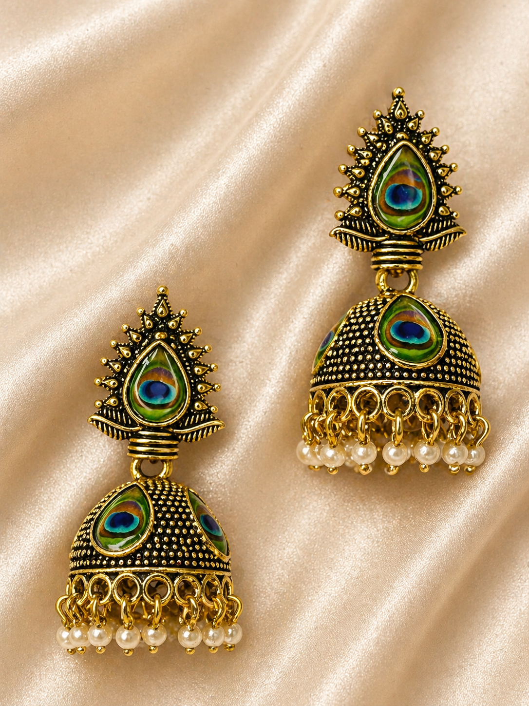 Mayura Pearl Drop Jhumka Earrings