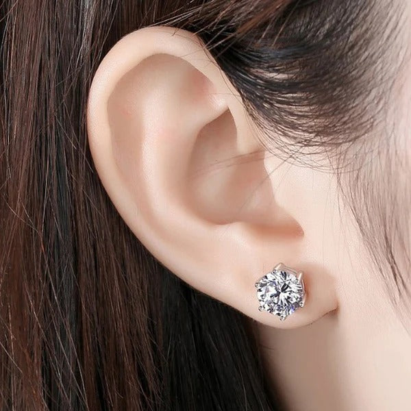 Classic Solitaire Stud Earrings