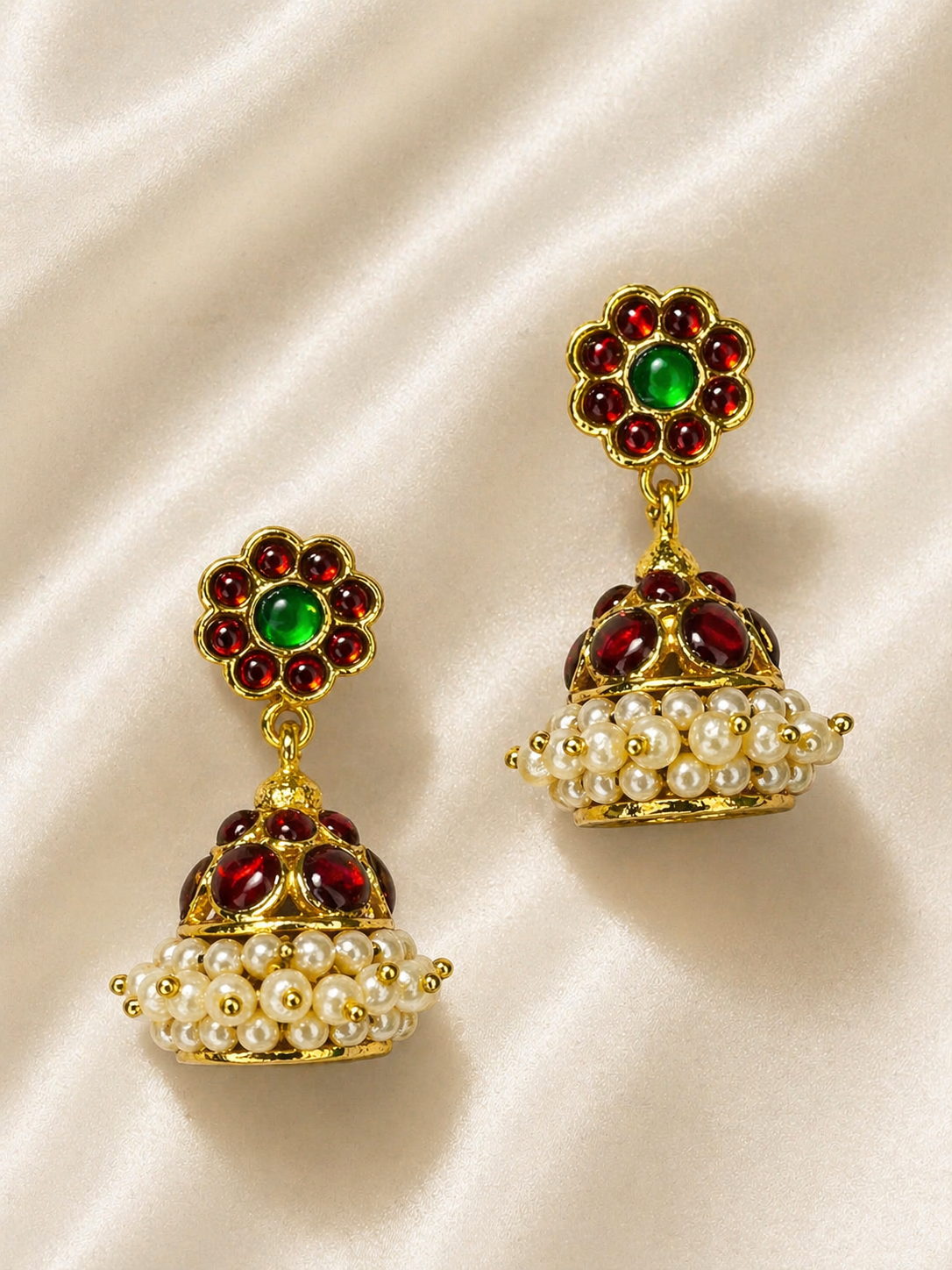 Meira Pearl Cluster Jhumka Earrings