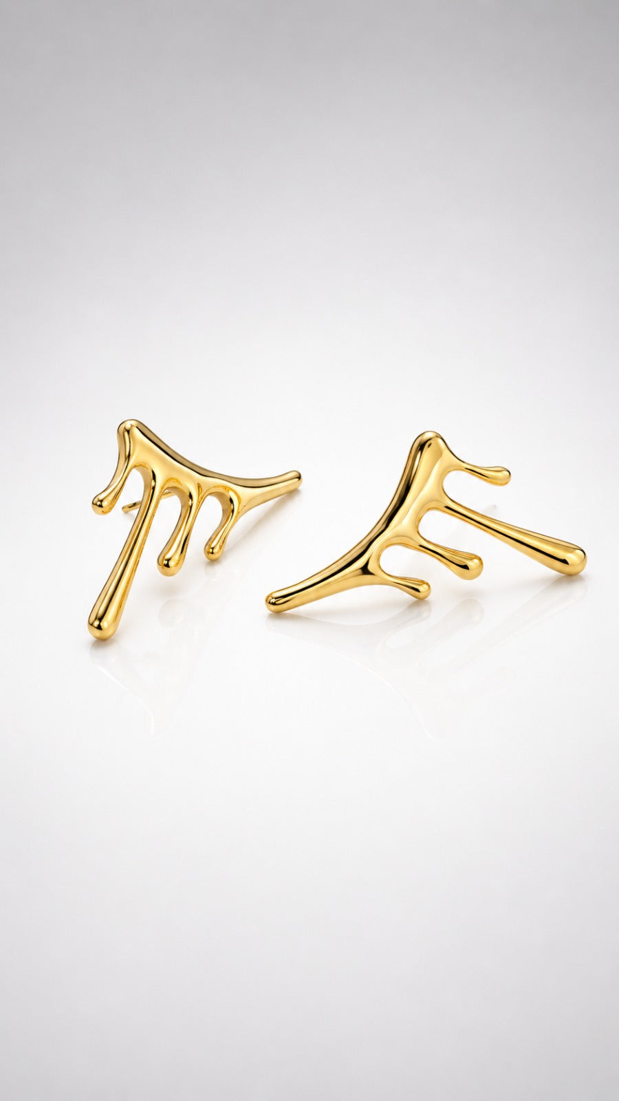Molten Drip Gold Stud Earrings