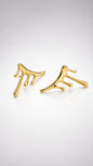 Molten Drip Gold Stud Earrings