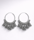 Oxidized Jhumka Hoop Earrings