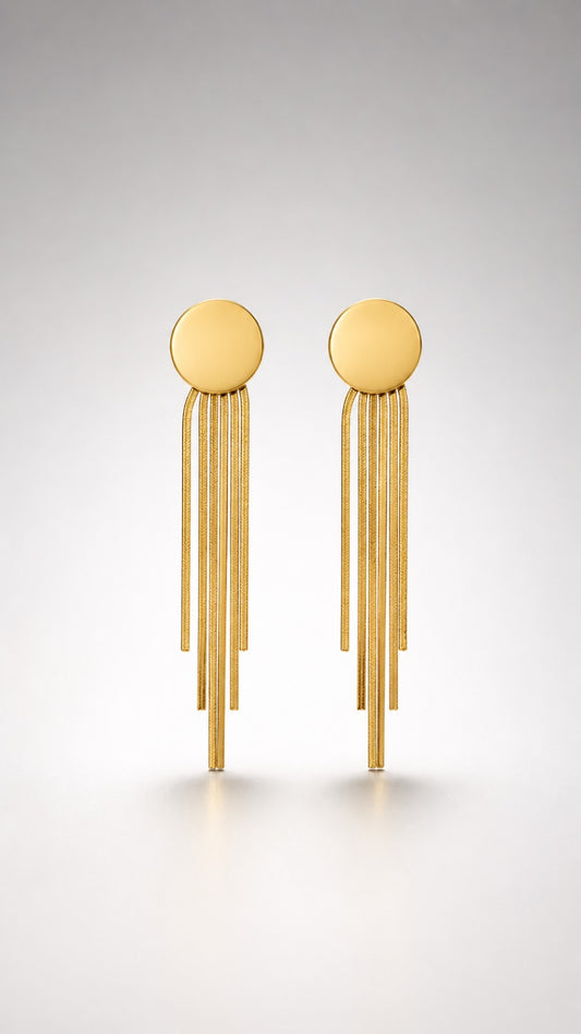 Golden Cascade Fringe Earrings