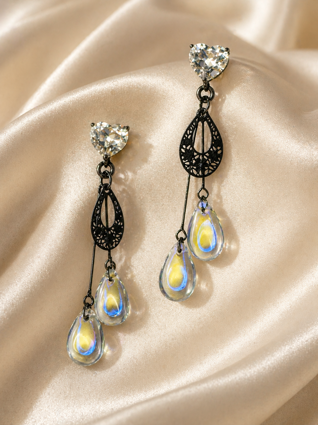 Aurora Crystal Teardrop Earrings