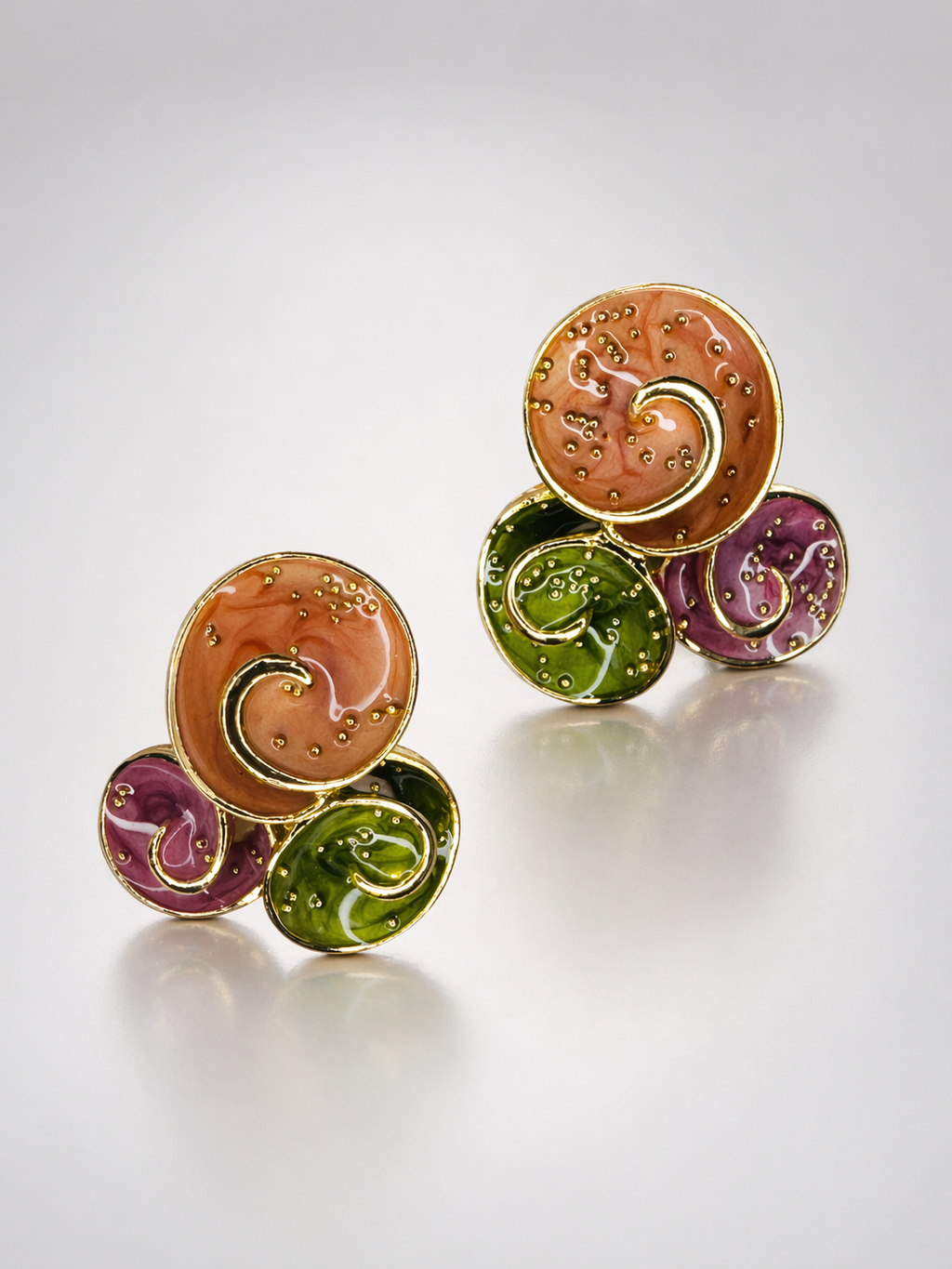 Celeste Swirl Statement Stud Earrings