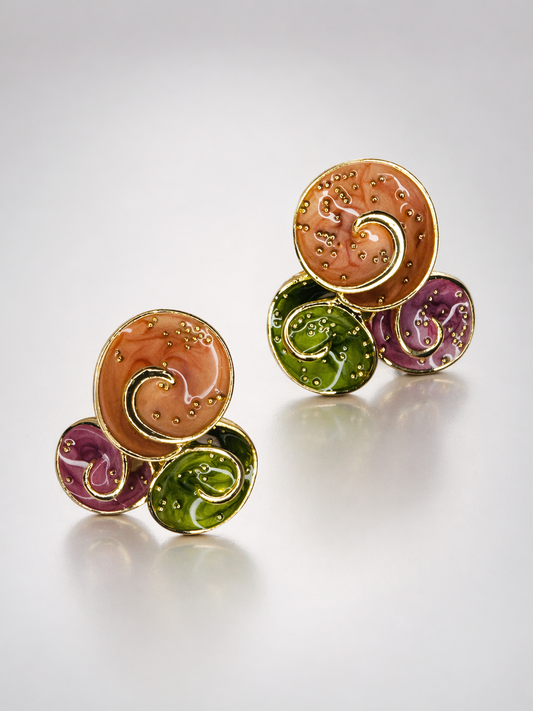 Celeste Swirl Statement Stud Earrings