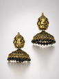 Ganesha Noir Temple Jhumka Earrings