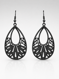 Black Oxidized Teardrop Earrings