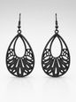 Black Oxidized Teardrop Earrings