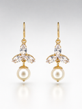 Pearl Bloom Crystal Drop Earrings