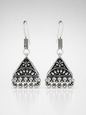 Tara Oxidized Silver Triangle Drop Earrings