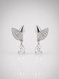Crystal Leaf Drop Earrings