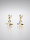 Golden Crystal Butterfly Drop Earrings