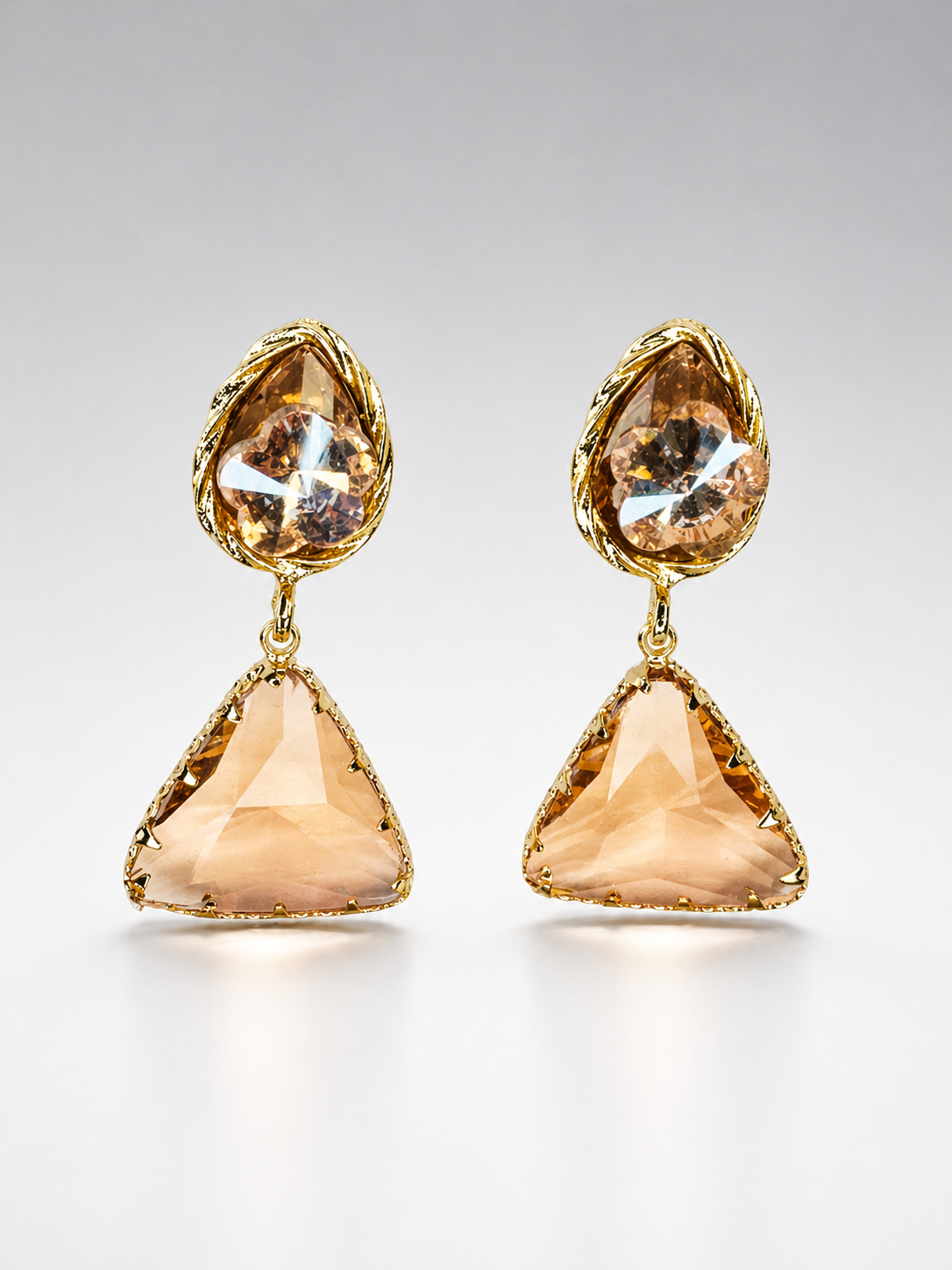 Amber Glow Crystal Drop Earrings