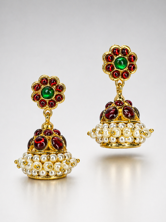 Meira Pearl Cluster Jhumka Earrings