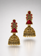 Rhea Ruby Accent Jhumka Earrings