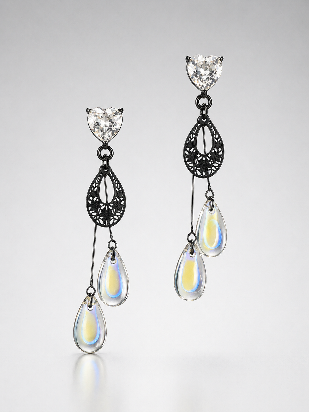 Aurora Crystal Teardrop Earrings