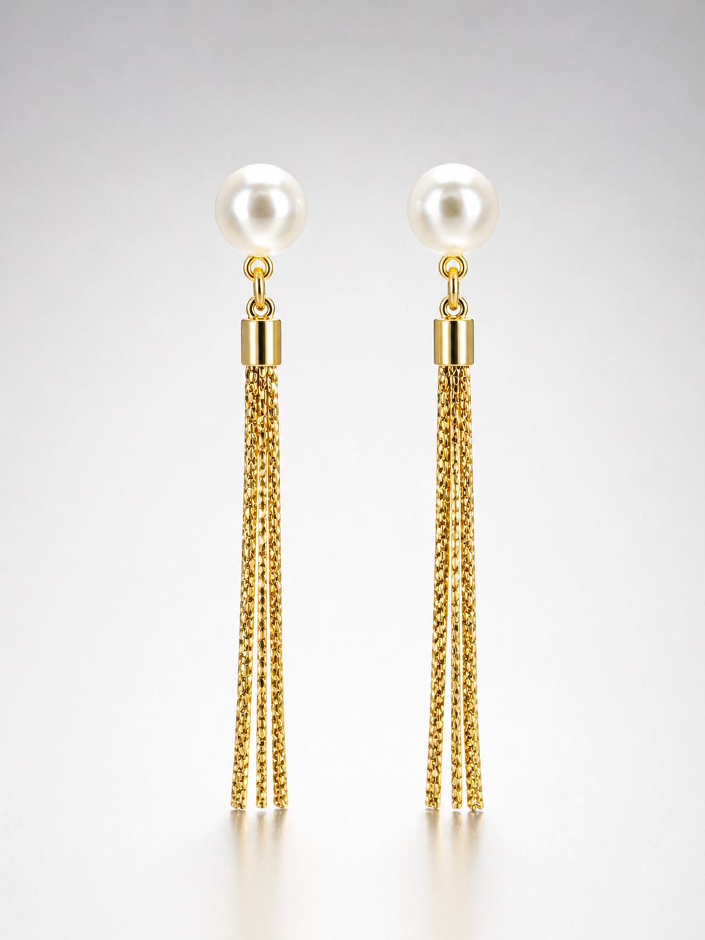 Pearl Cascade Tassel Earrings