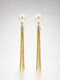 Pearl Cascade Tassel Earrings