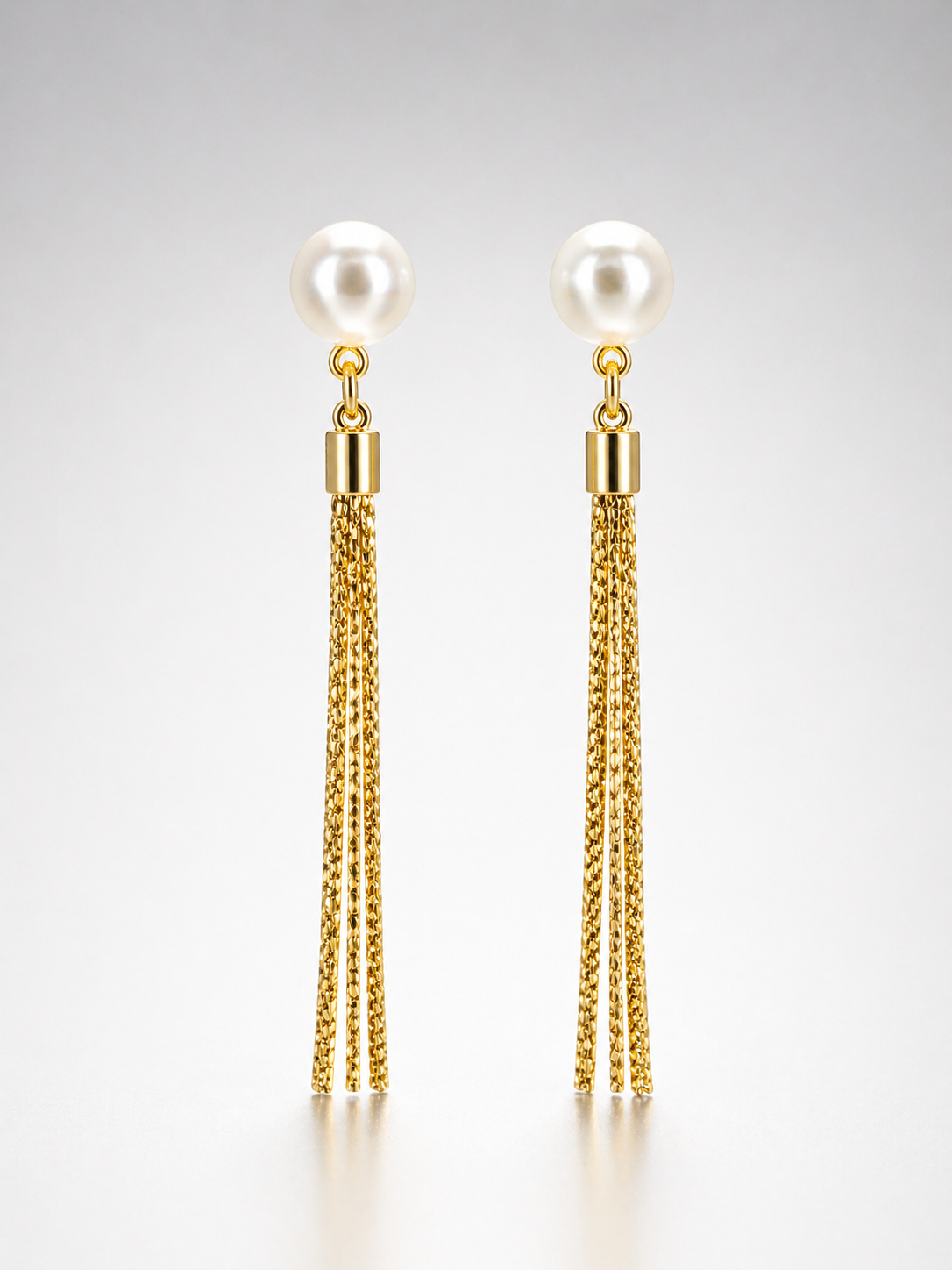 Pearl Cascade Tassel Earrings
