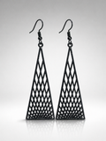 Noir Mesh Triangle Drop Earrings