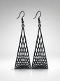 Noir Mesh Triangle Drop Earrings